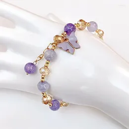 Bracelets de charme Mode Daisy Papillon Multicolore Perles Bracelet Pour Femmes Fille Soleil Fleur Handstring Bijoux Cadeaux