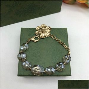 Bedelarmbanden modeontwerper citeert bangle grote kristallen bloem armband ontwerpen titanium staal goud 18k vergulde letter ambachtelijke vrouw dhade