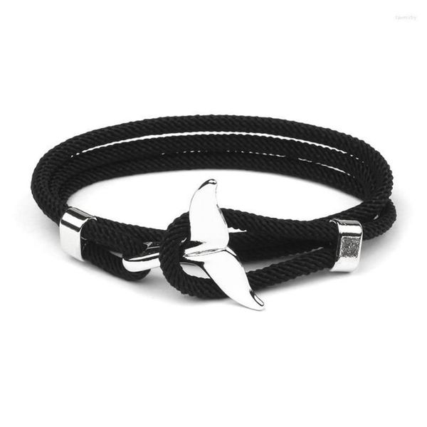 Bracelets de charme Mode Dolphin Fish Tail Corde faite à la main Nautique Voile Brazalet pour femmes Hommes Surf Beach Bijoux Fawn22294I