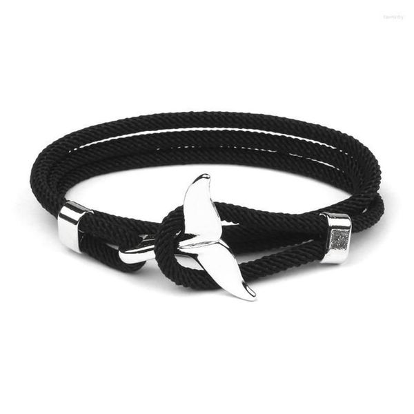 Bracelets de charme Mode Dolphin Fish Tail Corde faite à la main Nautique Voile Brazalet pour femmes Hommes Surf Beach Bijoux Fawn22290n