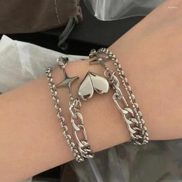 Charm Armbanden Mode Dubbele Ketting Hart Magnetische Gesp Paar Voor Vrouwen Punk Hip Hop Vriendschap Armbanden Pulseras Sieraden