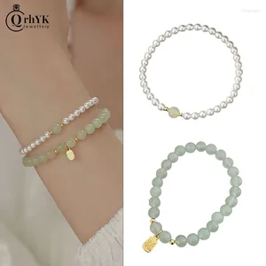 Bracelets de charme Mode Élégant Perle Vintage Style Chinois Imitation Jade Bracelet Perlé Pour Femmes Bijoux Accessoires Cadeau De Fête