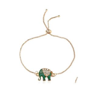 Bracelets porte-bonheur mode émail bonne chance éléphant pour femmes Hamsa main lettre d'amour dinde bleu mauvais œil chaînes en or bracelet bijoux D Otozr