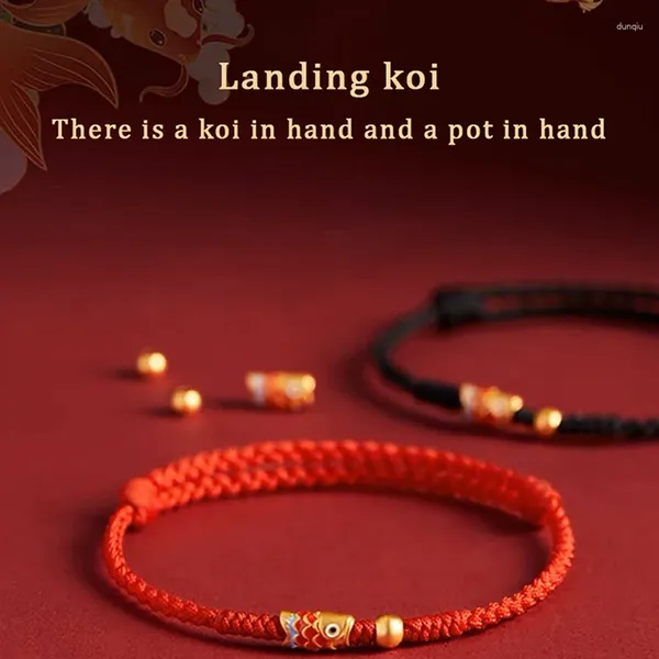 Bracelets de charme Mode tressé à la main Koi Fish Bracelet chanceux Bracelet tissé à la main pour les femmes amis amoureux taille réglable cadeau