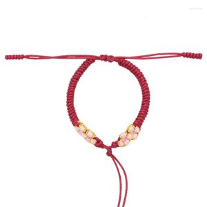 Bracelets porte-bonheur mode tissé à la main pêche Bracelet corde Semi-fini bricolage portable transfert perle fermoir de sécurité amoureux