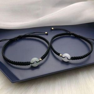 Bracelets porte-bonheur mode fait à la main tressé chanceux jaspe boucle de sécurité Couple Bracelet pour femmes hommes Style chinois tricoté bijoux cadeaux