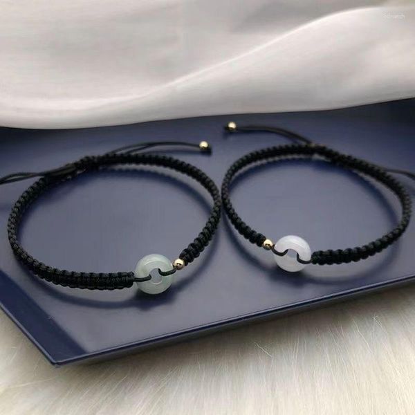 Pulseras con dijes Moda trenzada hecha a mano Lucky Jasper Hebilla de seguridad Pareja Pulsera para Mujeres Hombres Estilo chino Regalos de joyería de punto