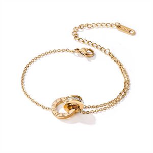 Bracelets de charme Bracelet en acier inoxydable de charme de coeur de mode pour les femmes Vintage plaqué or Bracelets de chaîne épaisse sur la main nouveaux bijoux01
