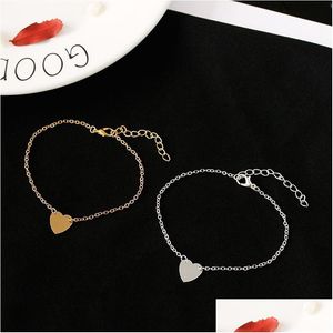 Pulseras con dijes Moda Corazón Puño para mujeres Niñas Oro Sier Color Pulsera de metal Joyería Declaración Venta al por mayor Entrega de gotas Dhmji