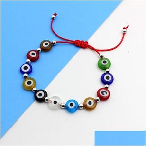 Bracelets de charme bijoux de mode symbole turcs perles de verre œil méchant Bracelet à la main