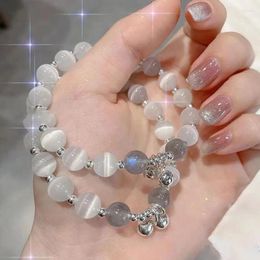 Bracelets de charme Mode Dames Imitation Opale Cloche Bracelet Exquis Mignon Perlé Cristal Naturel Bijoux De Fête Cadeau