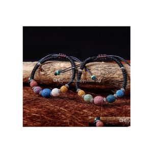 Bedelarmbanden mode lava steen mticolor armbanden armbanden voor vrouwen sieraden weef essentiële oliediffuser armbanddruppel levering dhypp