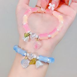 Bracelets porte-bonheur mode muguet fleur bambou pour femmes tempérament coréen cristal perlé Bracelet fille fête bijoux