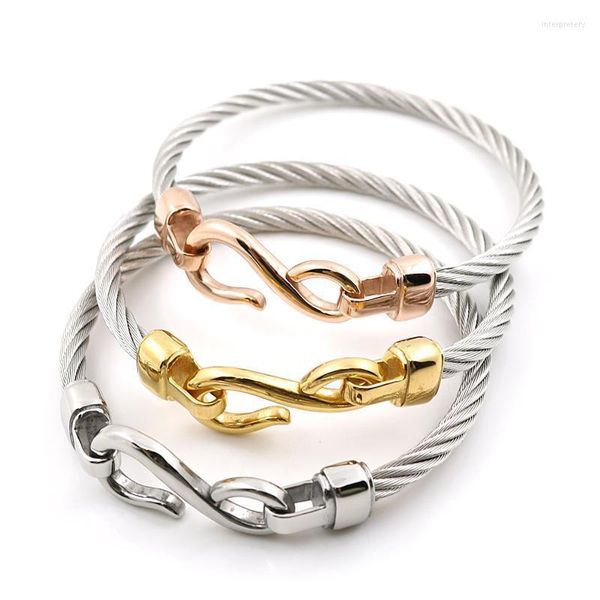 Charm Bracelets Fashion Limited Fine Jewelry Steel Hanchos de dos colores Ganchos de dos colores Infinity Love Bangles para Womencharm Inte22