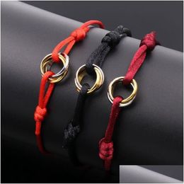 Bedelarmbanden Modeliefhebbers Sieraden 23 Kleuren Geweven Katoenen Touw Klassieke Driekleur Roestvrij Stalen Armband Voor Mannen Vrouwen Drop Dhsbj