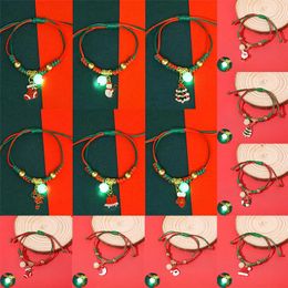 Bracelets de charme Bracelet de Noël Luminal Couple de corde réglable Associer Amis Amour Love Glow Gift Bijoux