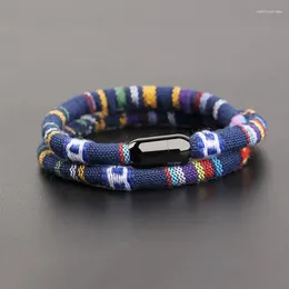 Bedelarmbanden mode mannen bohemia touw armband trekt een magentische braclet avontuur survival braslet pulseras hilo hombre strand surfen