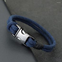 Bracelets à charme Bracelet pour hommes Bracelet Double couche Spring Buckle 4 mm Braclet de corde en nylon Homme Accessoires de loisirs