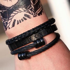 Bedelarmbanden modeheren sieraden mannen luxe koninklijke bangle set roman gevlochten voor dames armband zwart gouden manchet