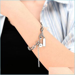 Bedelarmbanden mode metalen bal vierkante tag charmelarmband heupketens armbanden armbanden manchet voor vrouwen heren sieraden wil en sandy n dh85p