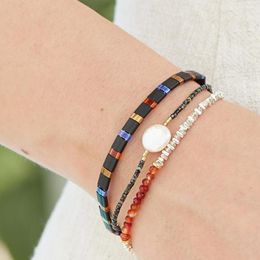 Bracelets porte-bonheur mode Miyuki perles de verre Bracelet bohème à la main disque perles femmes accessoires bijoux à la mode
