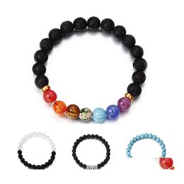 Bedelarmbanden mode natuursteen armband mannen vrouwen sieraden handgemaakte kralen bangle yoga energie colorf paren m493a f drop deliv dhjja