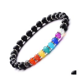 Pulseras de encanto Moda Pulsera de piedra natural de 6 mm Opal Chakra de cuentas de cristal rosa para mujeres Dhocs de entrega de gotas