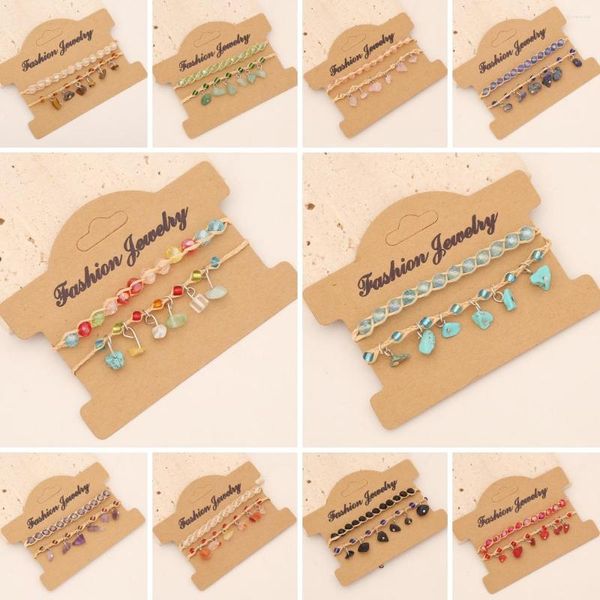 Charm Bracelets Moda Natural Stone Beads Tecido Pulseira Para Mulheres Bohemian Original Design Festa Jóias Atacado