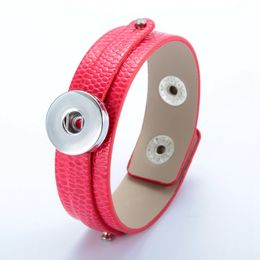 Bedelarmbanden mode Noosa Rivca snaps knop pu lederen kralen pas 18 mm snap knoppen mti kleur elastische streng kralen armband druppel d otc9a