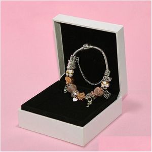 Bracelets de charme Bracelet pendentif de mode pour Pandora Platinum Heart DIY Perlé Lady avec boîte d'origine Drop Livraison Bijoux Dhwon