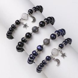 Bedelarmbanden mode persoonlijkheid creatief paar armband vrouwelijke eenvoudige Koreaanse versie van Blue Sand Obsidian voor geliefde sieradencadeau