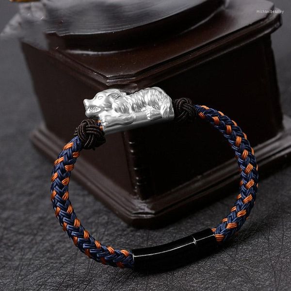 Charm Bracelets Productos de moda Wolf Outdoor Rope Woven Tide Take Joyería de tamaño para hombres