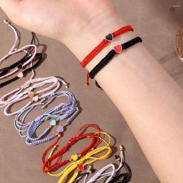 Pulseras de encanto Moda Pulsera de hilo rojo para mujeres Hombres Tibetano Budista Ajustable Tejido a mano Cuerda trenzada Nudos Joyería Pulseras