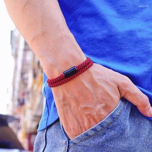 Bedelarmbanden mode touw armband voor mannen ronde kerndraad magentic braclet homme outdoor nood redding survival braslet cadeau hem