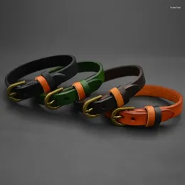 Bracelets de charme Mode Simple Alliage Boucle Bracelet Noir Marron Vert Cuir Bracelet Bracelet 6 "-8" Poignet