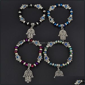 Bracelets à breloques Mode Simple Religieux Bleu Perles Bracelet Chanceux Meilleur Match Turc Beautifly Vipjewel Drop Delivery 2021 J Vipjewel Dhkru