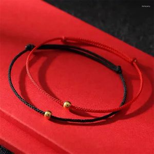Bedelarmbanden mode kleine gouden kleur kralen rood/zwart geweven vlechtliefhebbers voor vrouwen mannen maat aanpassen aan armbanden
