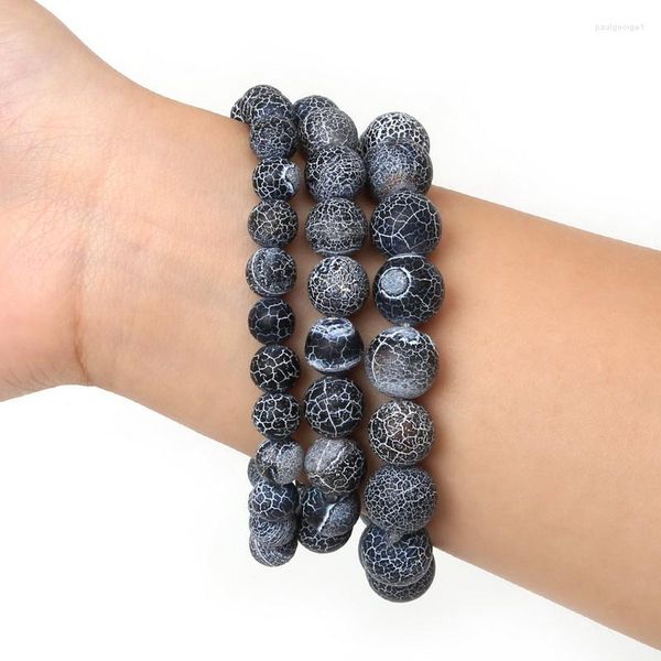 Bracelets porte-bonheur perles de pierre de mode 8/10/12mm oeil de tigre noir rêve Dragon de feu Bracelet naturel Bracelets pour hommes femmes faisant
