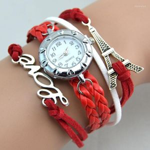 Bracelets porte-bonheur mode daim tissu Wrap Bracelet tour amour branche automatique numérique Worman WatchCharm Inte22