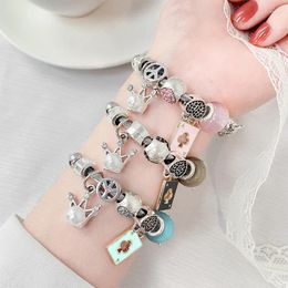 Bracelets de charme Mode femmes Bracelet bijoux bricolage couronne été bracelet charmes coeur perles Boho luxe amis Pulseiras anniversaire amour cadeaux