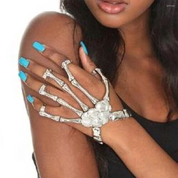 Charm Armbanden Mode Vrouwen Punk Armband Legering Schedel Vinger Hand Chain Skeleton Bone Dames Meisjes Halloween Geschenken UND Verkoop