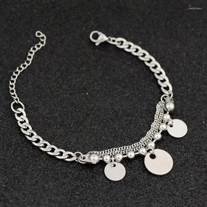 Charme Bracelets Fashionl Personnalité Femmes Simple Femelle Ruban Couleur Tendance En Acier Inoxydable Multicouche Wafer Perle Ronde Chaîne Bracelet Cadeau Jewely