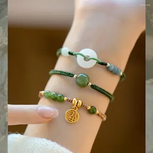 Charm Armbanden Vrouwelijke Mode Eenvoudige Sieraden Gift Hand Touw Vriend Bangle Vrouwen Imitatie Jade Koreaanse Stijl