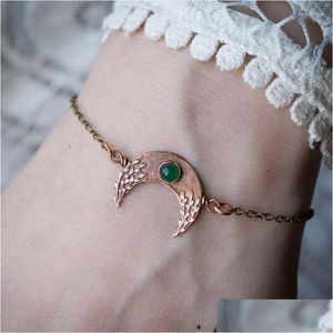 Bedelarmbanden Vrouwelijkheid Healing Moon Armband met Aventurijn Fase Groene Steen Hemelse Geschenken Boho Sieraden Voor Vrouwen - Pas Drop Ot9Tz aan