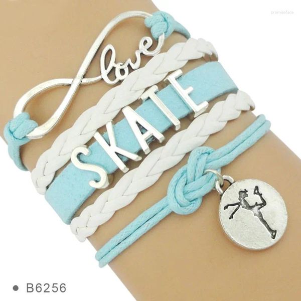 Bracelets de charme Patinage artistique Skate Infinity Love Sport Bijoux faits à la main Femmes Fille Drop Cadeau