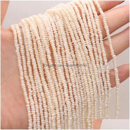 Braceletas Charmas Fina 100% Natural Pearl de agua dulce Beeds plano para joyas que fabrican aretes de collar de bracelamiento de bricolaje Accesorios Tamaño DH6MU