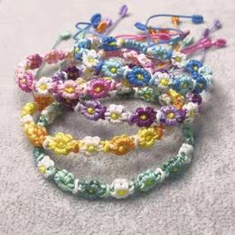 Bracelets de charme Bracelet de fleur chaîne tressée à la main pour femmes filles cadeau d'amitié Littler Femme bijoux