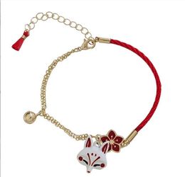 Bedelarmbanden bloem cartoon dierenarmband voor vrouwen schattige vos vintage sieraden lucky bel cadeaus voor familieliefhebbers GC1855