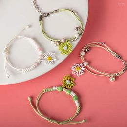 Bracelets de charme pendant fleur bracelet bracelet bracelet bacles cade de chaîne de corde pour les femmes en gros # xn020