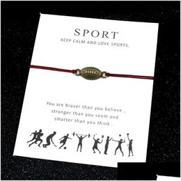 Charm armbanden voetbal sport honkbal gymnastiek sleutel hoefijzer liefde slot bedels verstelbare sieraden vrouwen mannen jongens vriendschap cadeau D Dh691